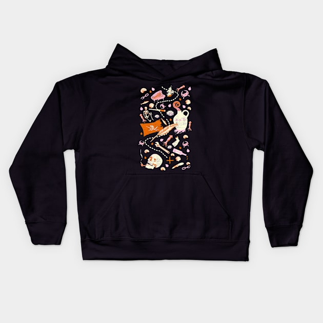 AHOY PATTERN Kids Hoodie by Showdeer